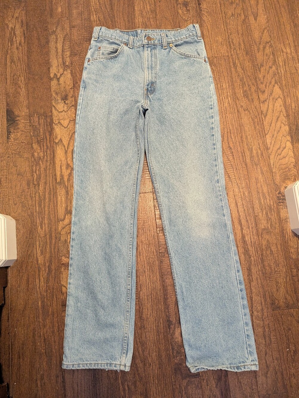 Vintage Levi's 619 orange tab light wash straight leg High rise jeans Size 31/32